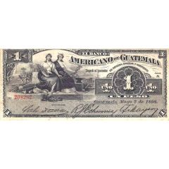 1 Peso El Banco Americano de Guatemala