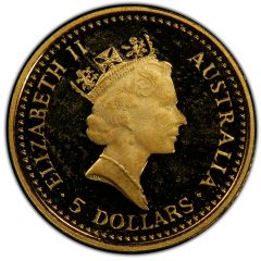 5 Dollars - Elizabeth II 3rd Portrait - Whiptail Wallaby - Gold Bullion Coin