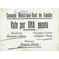 1 Peseta Real de Gandía
