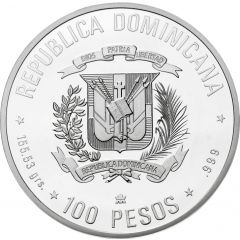 100 Pesos Columbus Landing, Silver