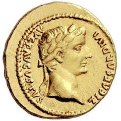 Aureus - Tiberius and Augustus DIVOS AVGVST DIVI F