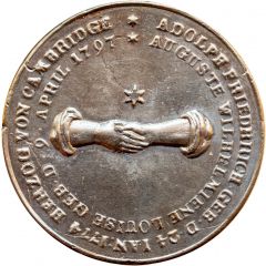 Medal - Marriage of Adolf Friedrich to Auguste Wilhelmine Luise von Hessen.