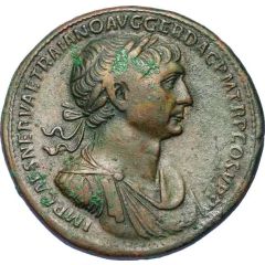 Sestertius - Trajan S P Q R OPTIMO PRINCIPI S C, Victory