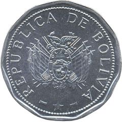 2 Bolivianos large type