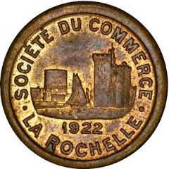 10 Centimes - Société du commerce - La Rochelle [17] Brass