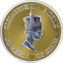 5 Cedis - Elizabeth II Mars