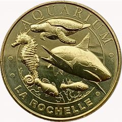 Jeton touristique - Monnaie de Paris - Aquarium de La Rochelle - Hippocampe, tortue, requin, poissons