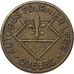 Token - Autobus Fournier LTEE Quebec, Brass, 17 mm