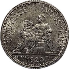 1 franc Chambers of Commerce Nickel pattern by Domard