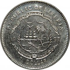 1 Dollar 150th Anniversary - Independence of Liberia
