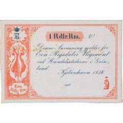 1 Rigsdaler Rigsmønt - Frederick VII Handelsstederne i Grønland