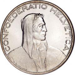 5 Francs Herdsman, silver, large type, 5 FR.