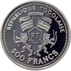 500 Francs CFA 30th birthday of the first landing on the Moon