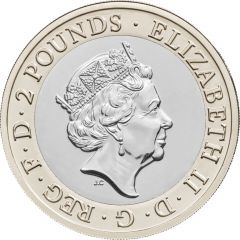 2 Pounds - Elizabeth II 5th portrait, H.G Wells