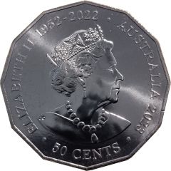 50 Cents In the name of Elizabeth II, 6th Portrait - Festive Florals- Christmas 2023