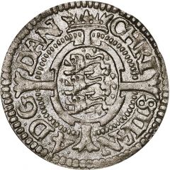 1 Skilling Dansk - Christian IV Oval shield, date in legend