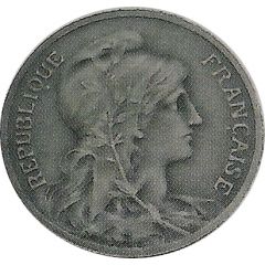5 centimes Daniel-Dupuis Piéfort en bronze argenté sur flan mat