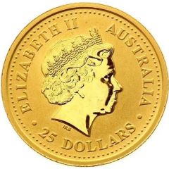 25 Dollars - Elizabeth II 4th Portrait - Australian Nugget - Gold Bullion Coin