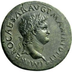 Sestertius - Nero PACE P R TERRA MARIQ PARTA IANVM CLVSIT S C