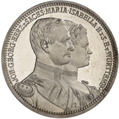 3 Mark - William II Marriage of Maria Isabella and John George von Sachsen - Pattern
