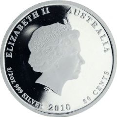 50 Cents - Elizabeth II 4th Portrait - Seahorse