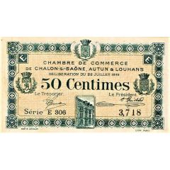 50 Centimes - Chambre de Commerce de Châlon-sur-Saône, Autun et Louhans 71