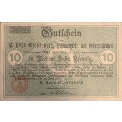 10 Pfennig H. Heye Glasfabrik Schauenstein