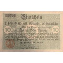 10 Pfennig H. Heye Glasfabrik Schauenstein