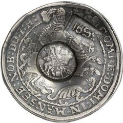 Jefimok Rouble - Alexey Mikhailovich Countermarked over `Mansfeld-Friedburg Taler 1603`