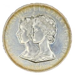 Medal - Confederation Centennial Victoria and Elizabeth II, Silver