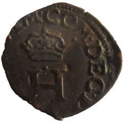 1 Liard - Delfino Crowned H, cross of fleur de lis