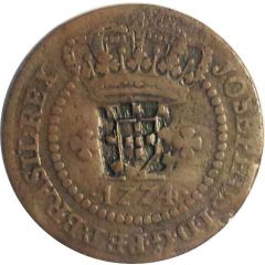 20 Réis - José I Countermarked 10 Réis