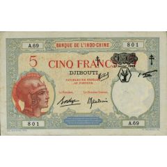 5 Francs With overprint
