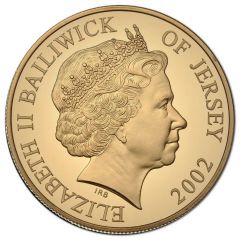 5 Pounds - Elizabeth II Golden Jubilee, Gold Proof Piedorf