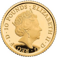 10 Pounds - Elizabeth II 5th portrait, 1/10 oz Fine Gold
