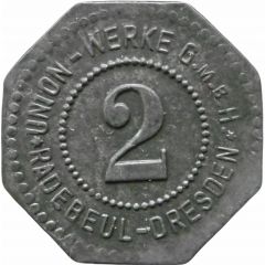 2 Pfennig - Radebeul-Dresden Union Werke G.M.B.H.