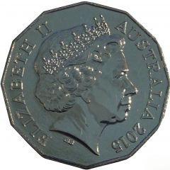 50 Cents - Elizabeth II 4th Portrait - Australians at War - War in the Pacific