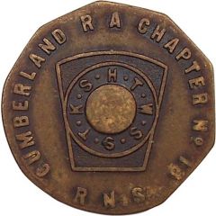 Masonic Shekel Penny - Cumberland R A Chapter No. 13 Amherst, Nova Scotia