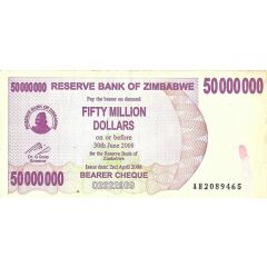 50 000 000 Dollars Bearer cheque