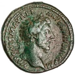 Sestertius - Marcus Aurelius SALVTI AVGVSTOR TR P XVI COS III S C, Salus