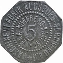 5 Pfennig - Augsburg Maschinenfabrik Augsburg-Nürnberg