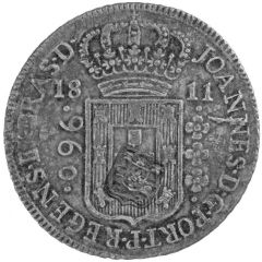 960 Réis - Carlos I Countermark SHIELD over `960 Réis, Brazil`