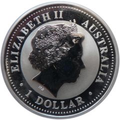 1 Dollar - Elizabeth II 4th Portrait - Australian Kookaburra - Silver Bullion Coin