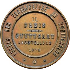 Award medal - Association of Bird Lovers in Württemberg