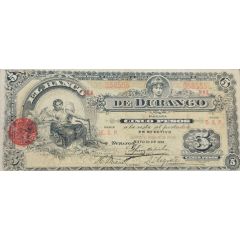 5 Pesos El Banco de Durango