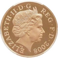 10 Pence - Elizabeth II 4th Portrait, Royal Shield, Gold Proof