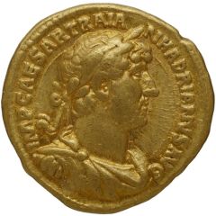Aureus - Hadrian P M TR P COS III, Aequitas and Moneta