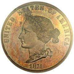 10 Dollars `1874 Eagle` Pattern, gold