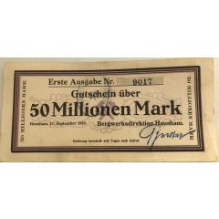 50 000 000 Mark Hausham, Bergwerksdirektion