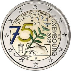 2 Euro - Henri I Schuman Declaration; Coloured